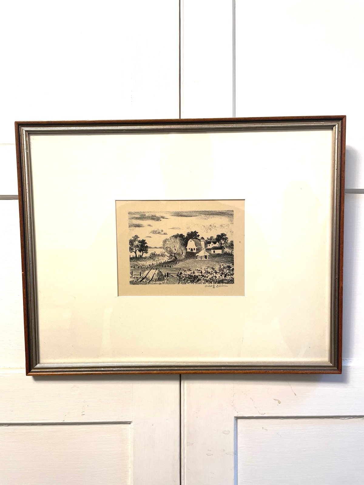 Vintage Adolf Dehn Farm In Summer Signed Print, Matted And Framed