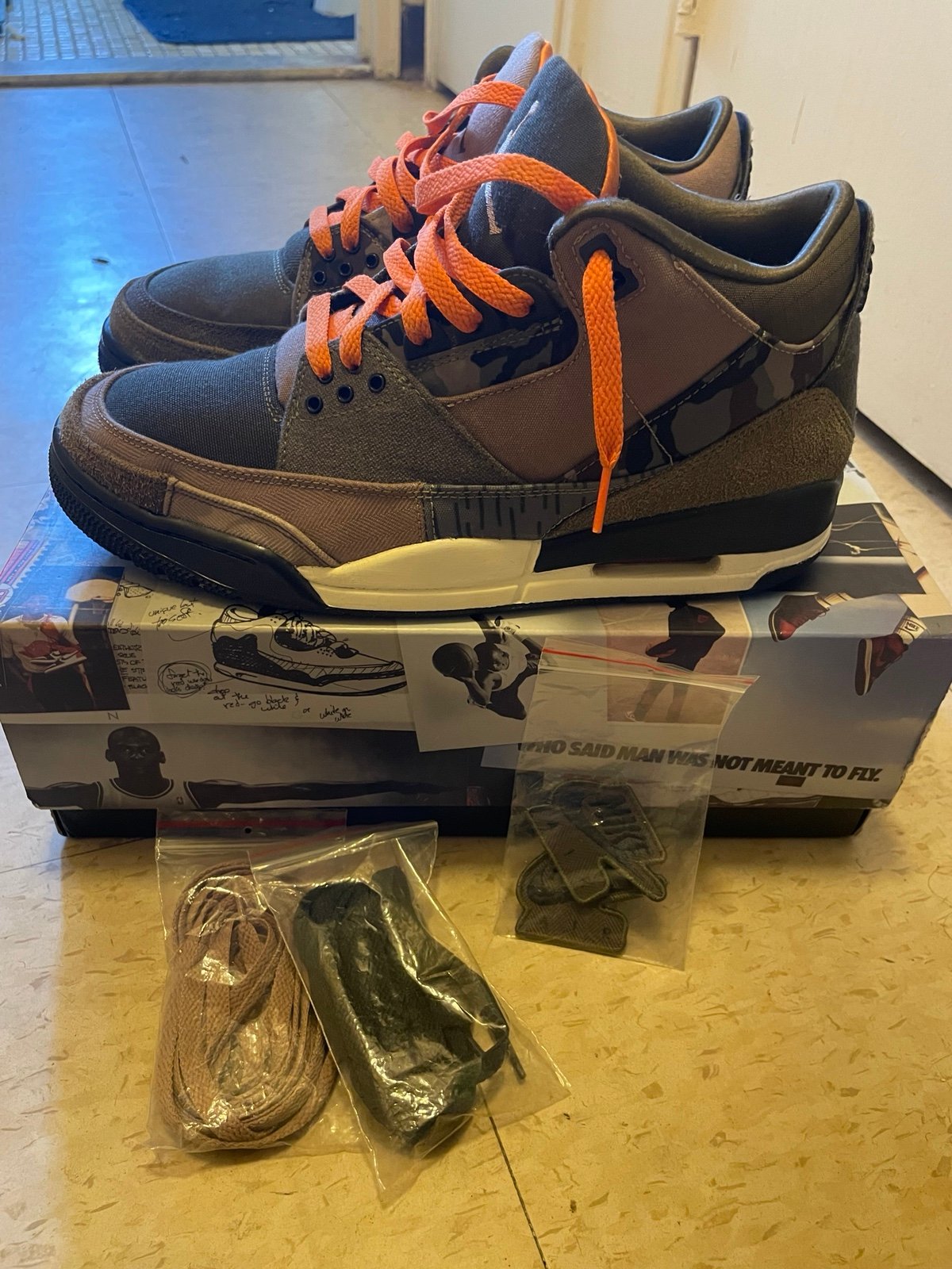 Jordan 3 camo patchwork sz 9.5