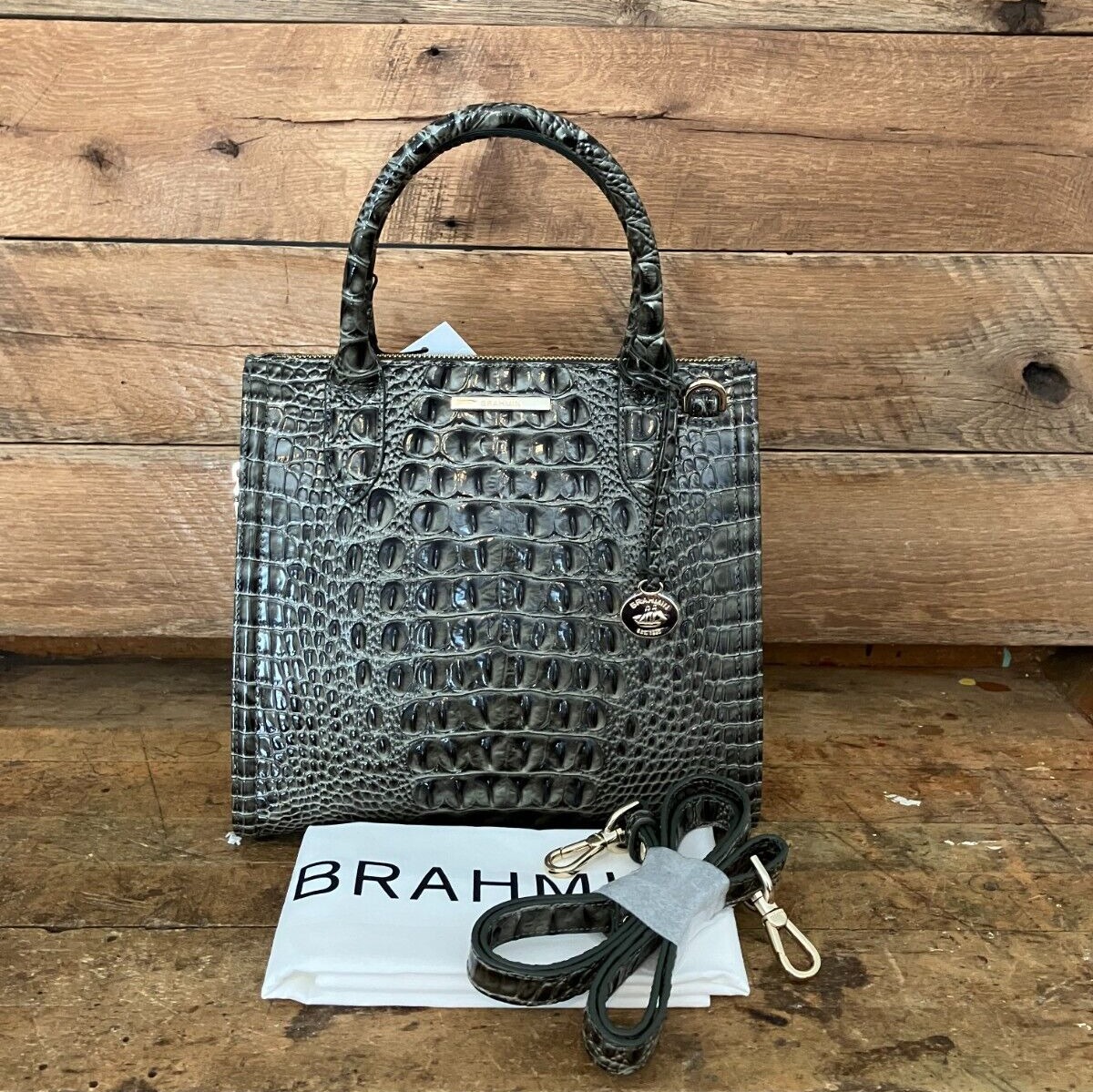 Brahmin Small Caroline Hunter Melbourne Leather Satchel ---NWT