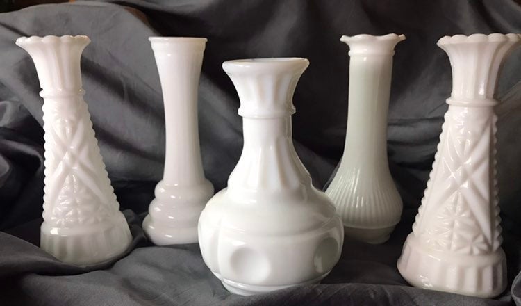 Vintage Milk glass Vases