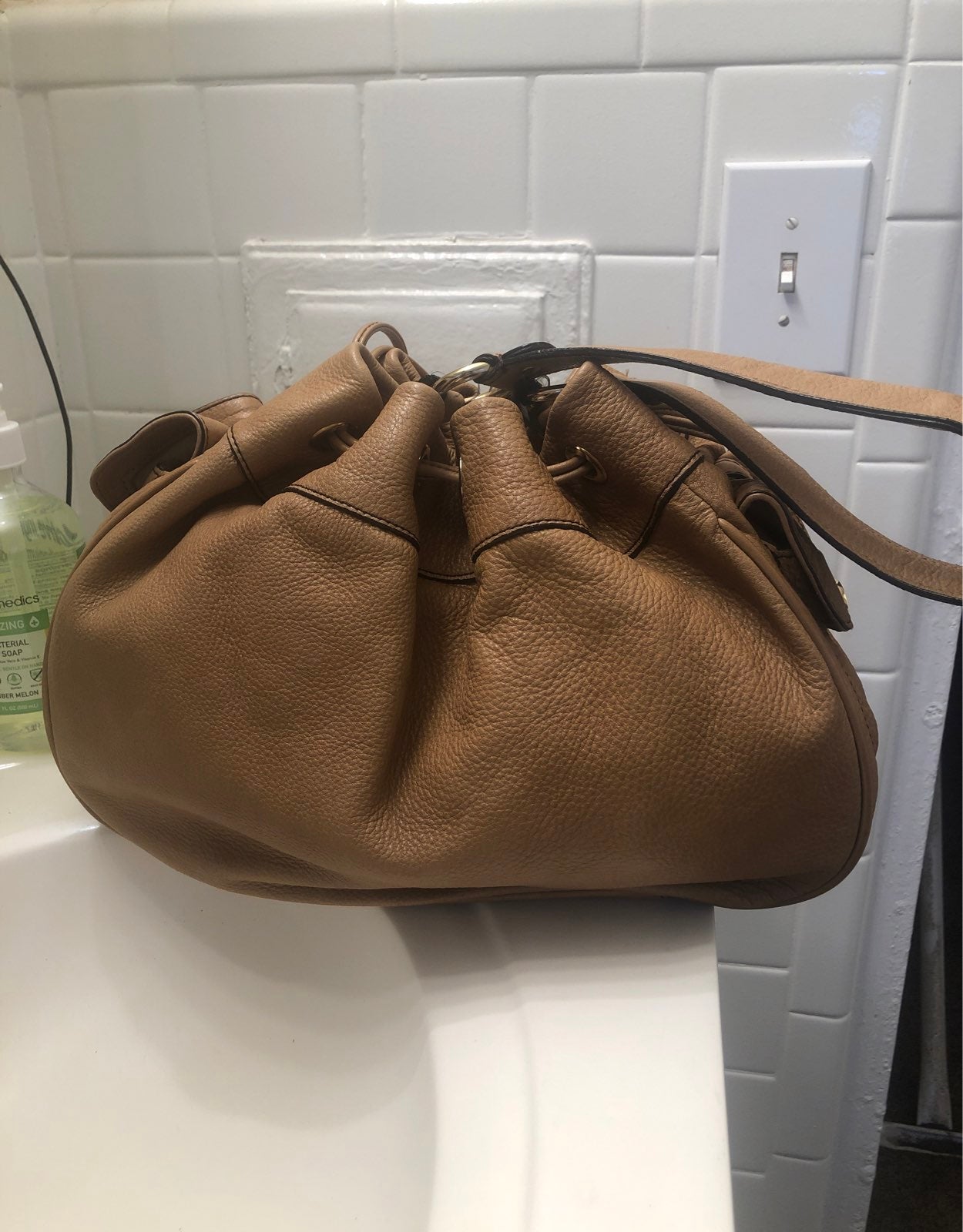 Ellen Tracy leather bucket bag