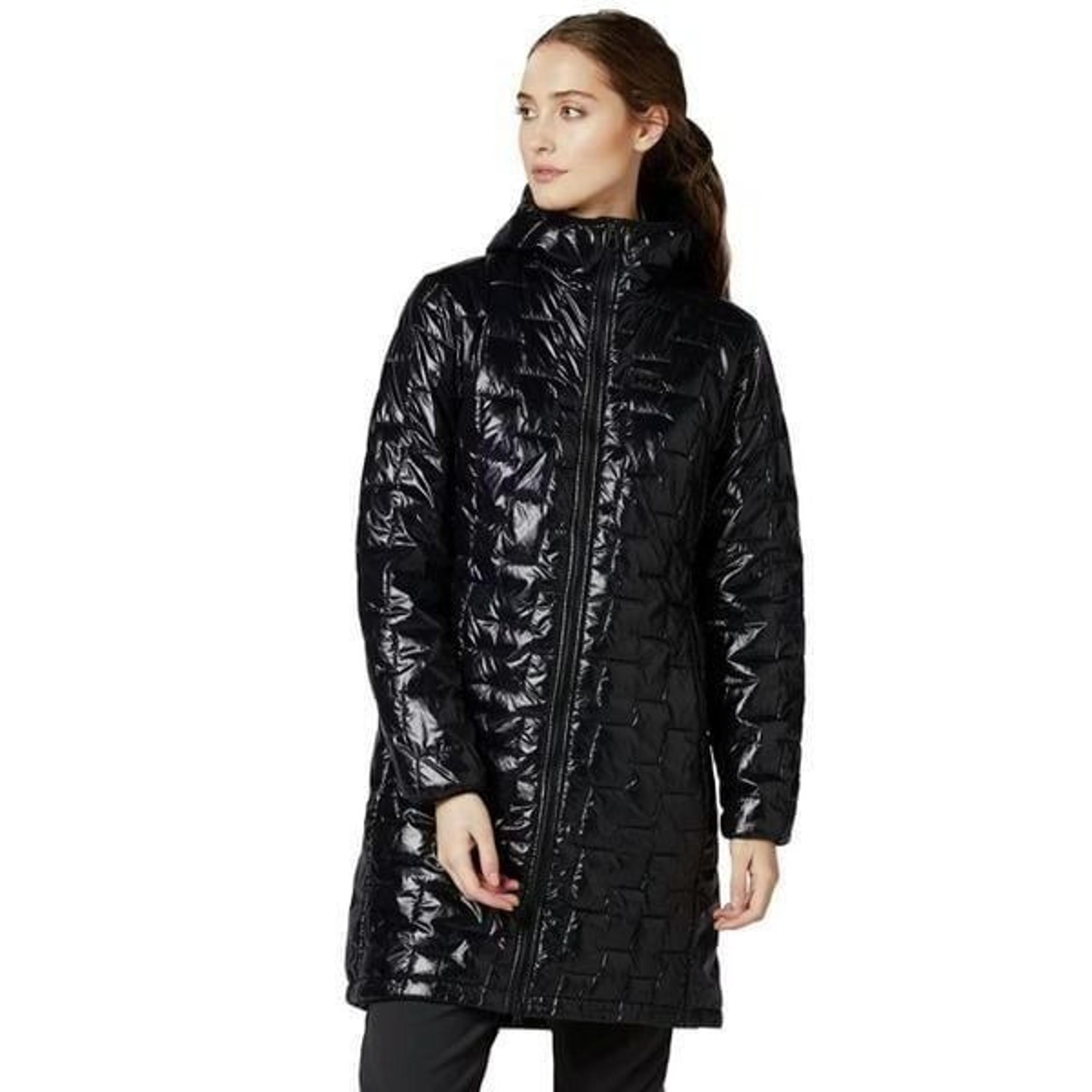 Helly Hansen Parka Womens Large Black Quilted Insulated Hooded zip Puffer Coat