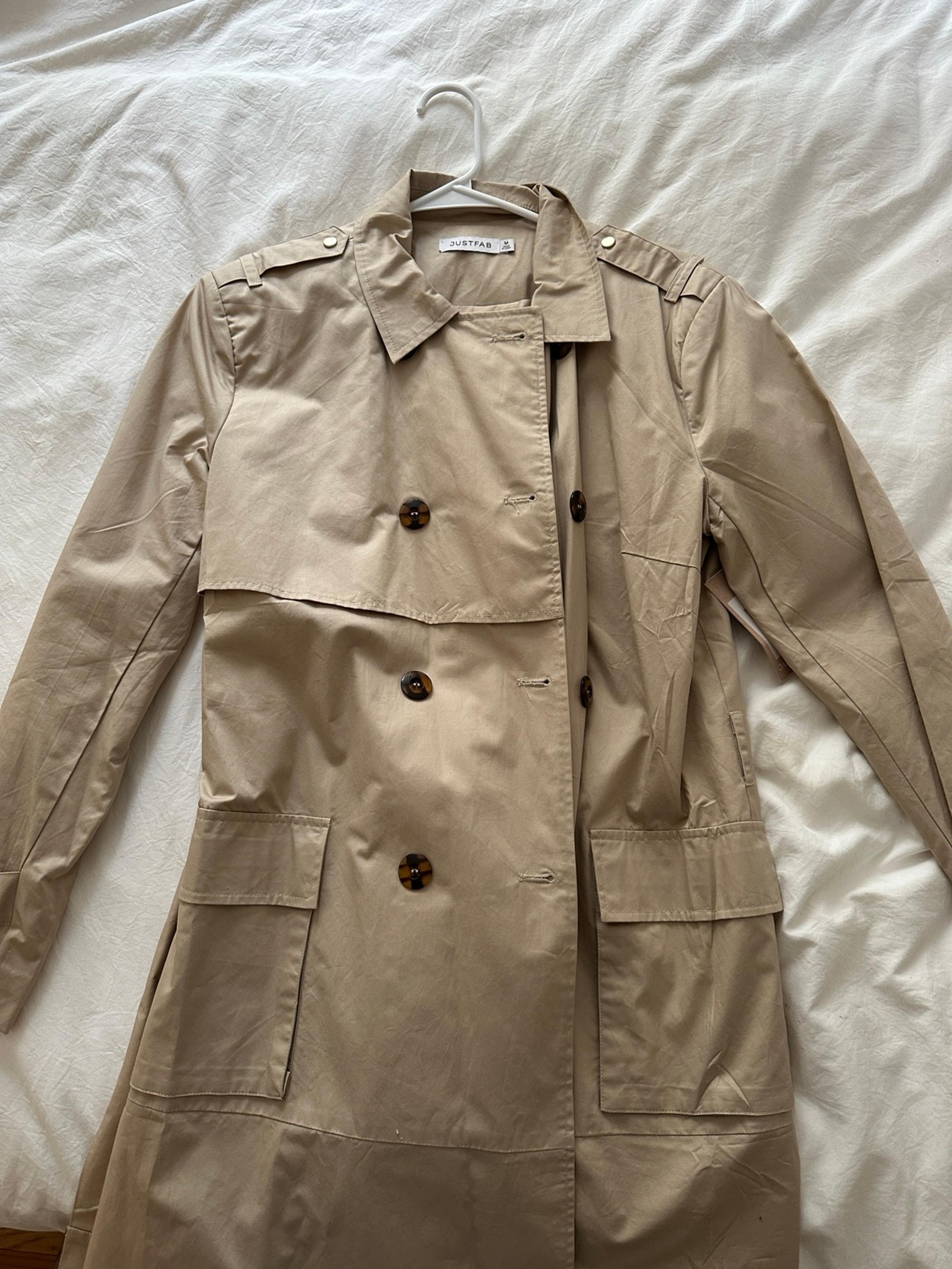 JustFab Cream Trench Coat