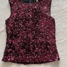 Sequin sleevless top small burgundy by Rebecca Taylor new with tags