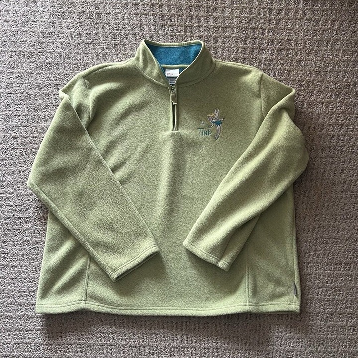 Tinkerbell Disney Jacket Womens XL Fleece Pullover Peter Pan Sweater VTG 90s Y2K