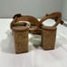 Bernardo Reagan Frayed Canvas & Leather Platform Sandals with Cork Block Heel 9