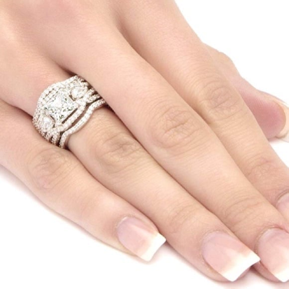 Gorgeous 3 Piece Cubic Zirconia Wedding Set