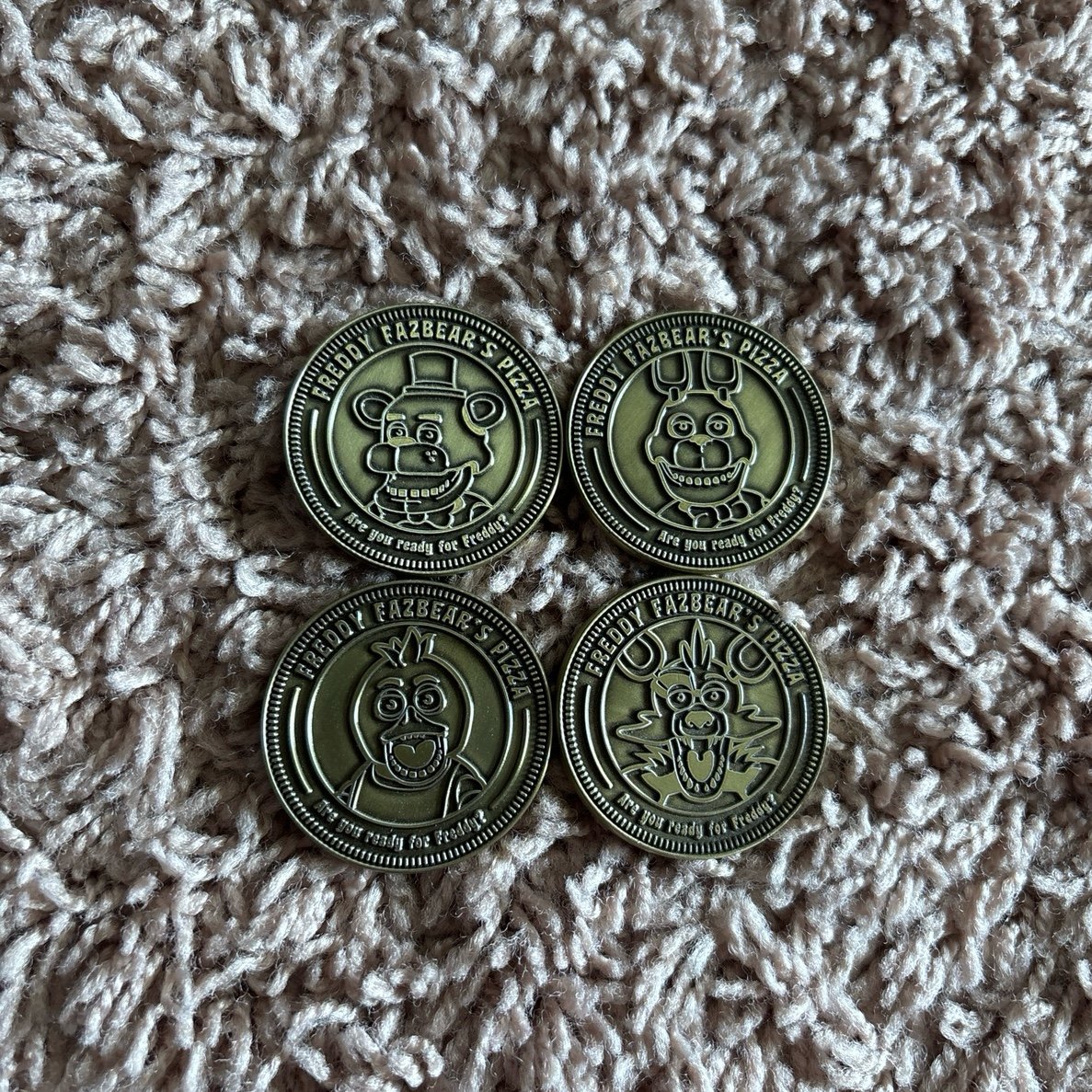 Five Nights at Freddy’s Sanshee collectible arcade tokens FNAF