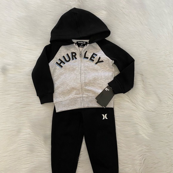 HURLEY Black/Gray Hoodie/Jogger Set 2T