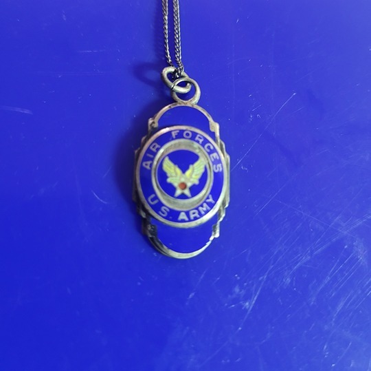 Army Air Force Sweetheart Enamel Necklace with Hap Arnold winged start insignia