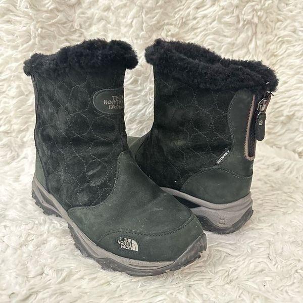 The North Face Womens Black Suede Waterproof Primaloft Winter Boots sz 6
