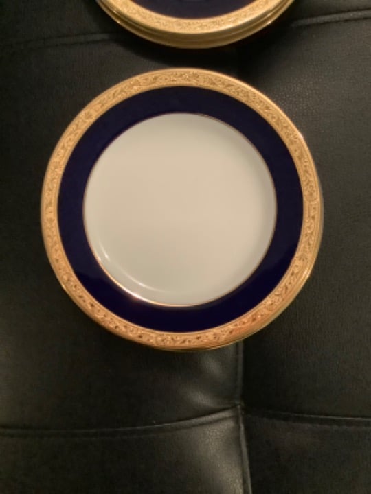 Madison Blue &Gold Dessert Plates