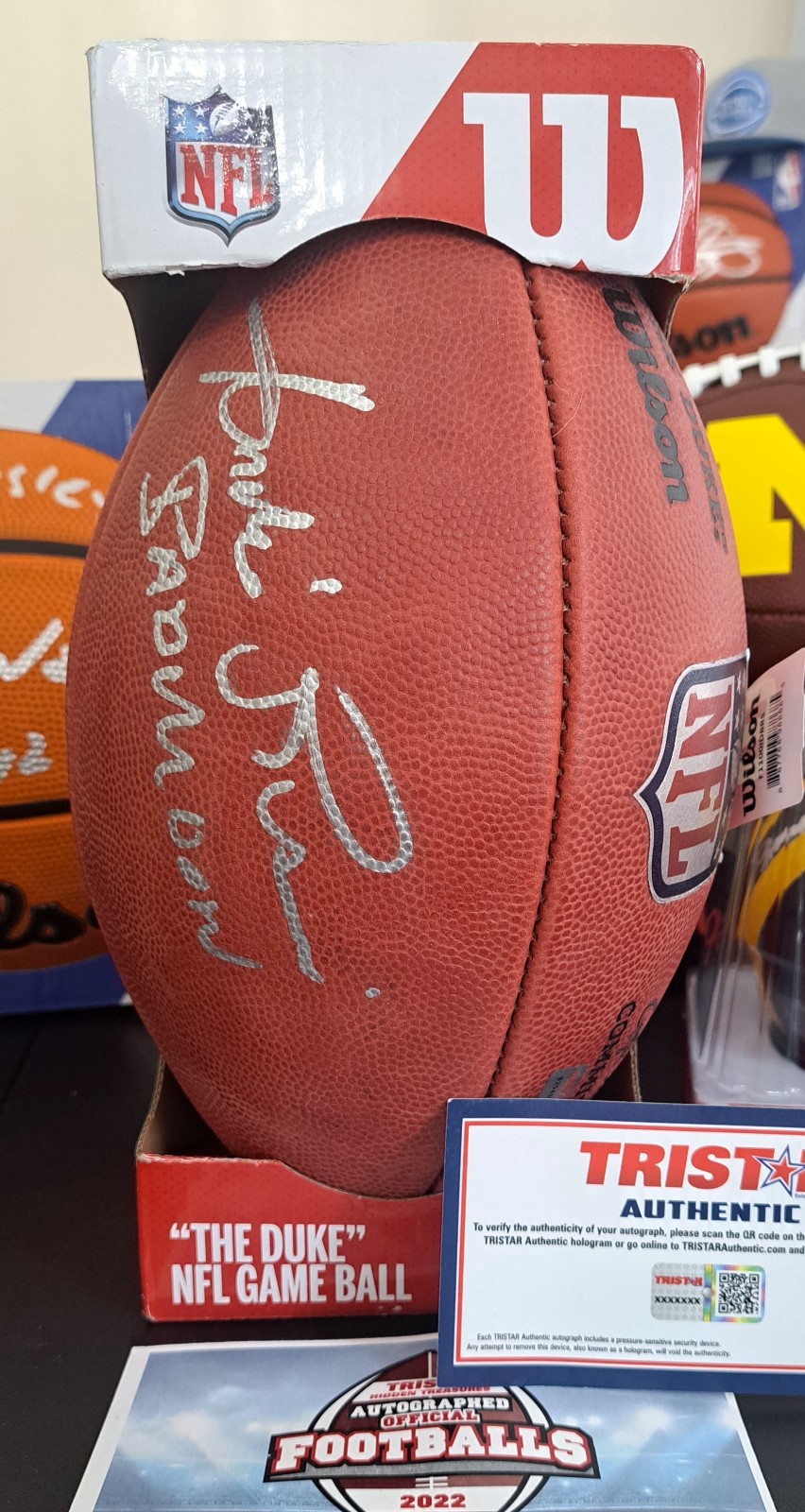 ANDRE RISON Signed/Inscribed Bad Moon The Duke NFL GAME BALL Football TriStar