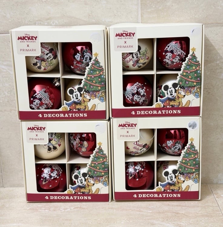 Disney Mickey Mouse/Minnie Mouse Set of 16 Shatterproof Christmas Ornaments-NEW