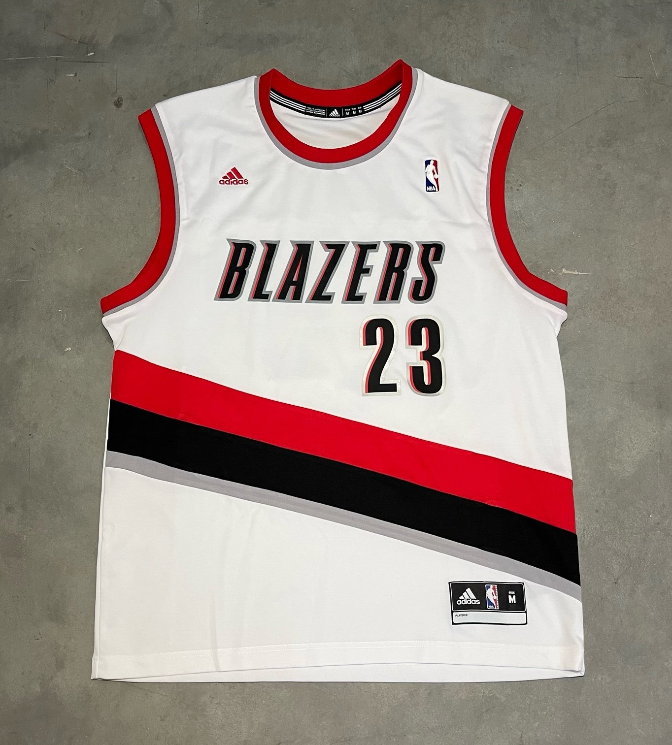 Rare Adidas Marcus Camby #23 Portland Trailblazers White Home Jersey Size Medium