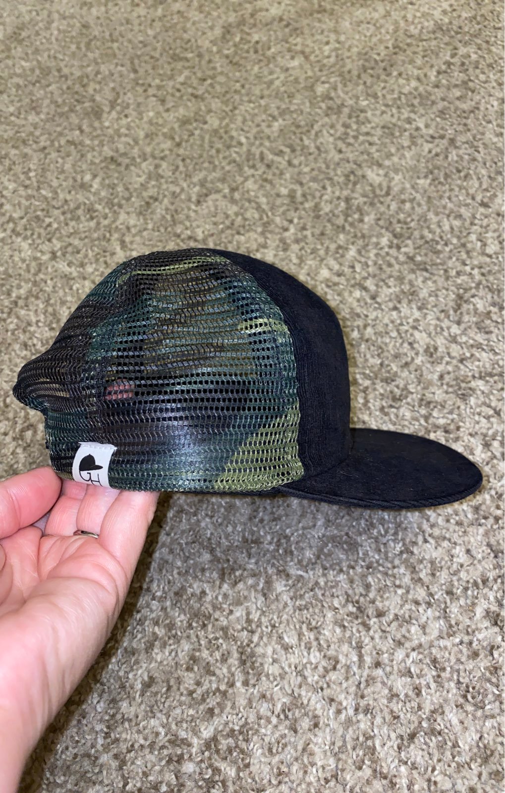 Black Camo Corduroy George Hat