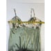 Vintage Womens Medium Satin Floral Peignoir Slip Nightgown