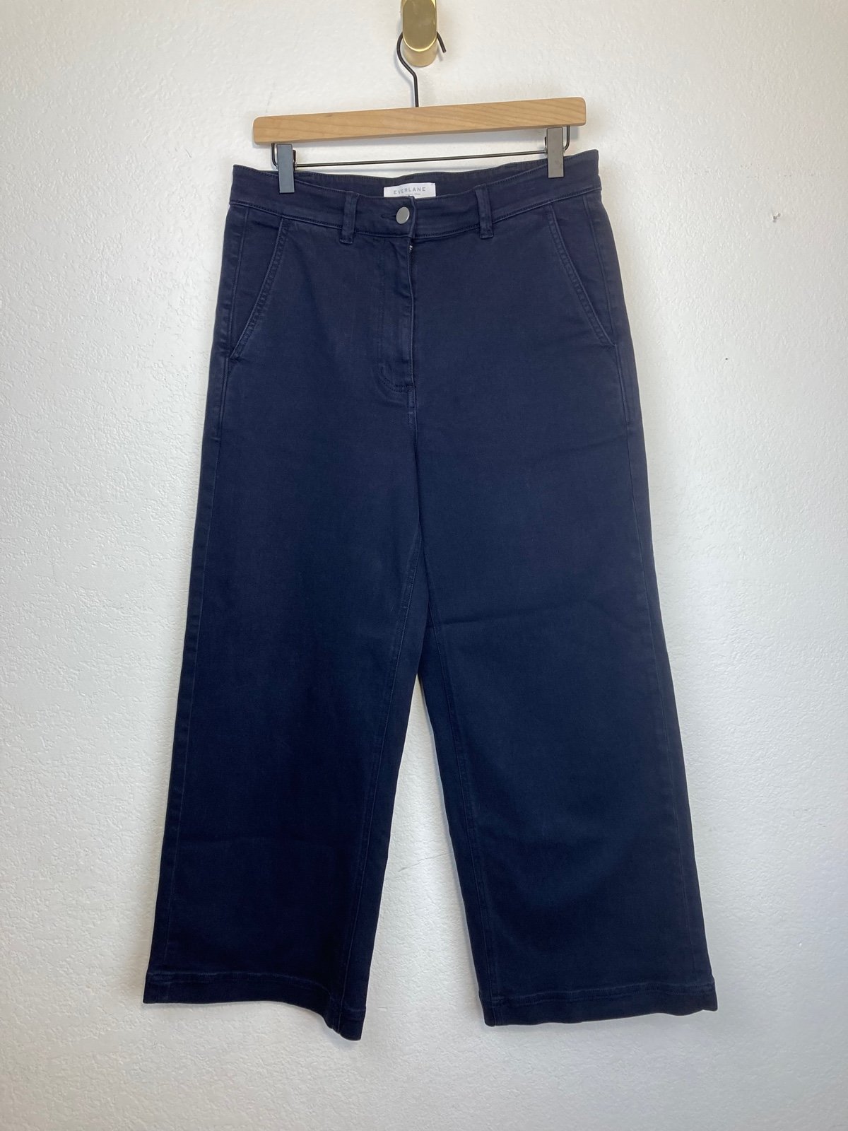 Everlane Wide Leg Crop Blue Pants Hi Waist size Medium Waist 28
