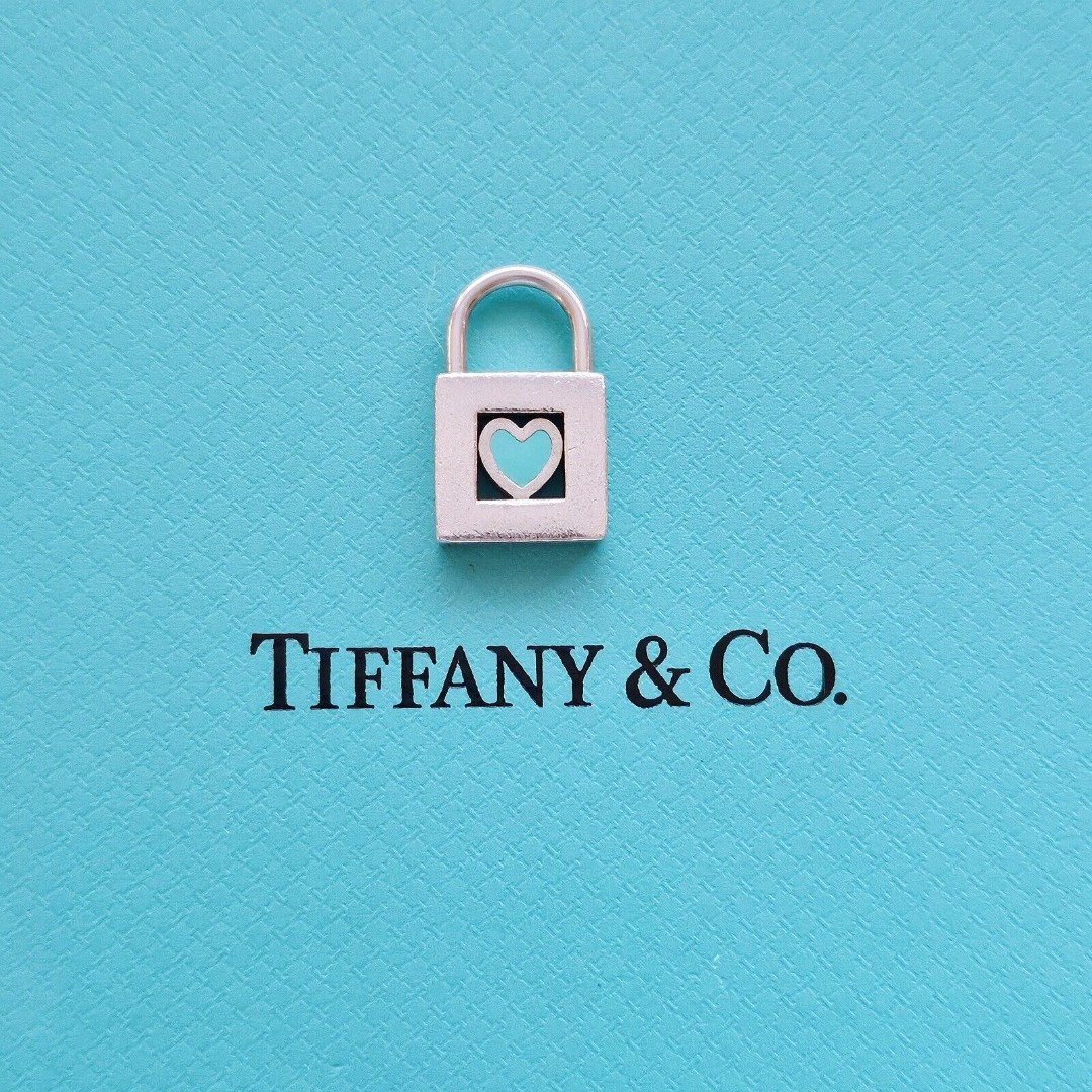RARE Authentic Tiffany & Co Red Enamel Heart Lock Padlock Openable Charm