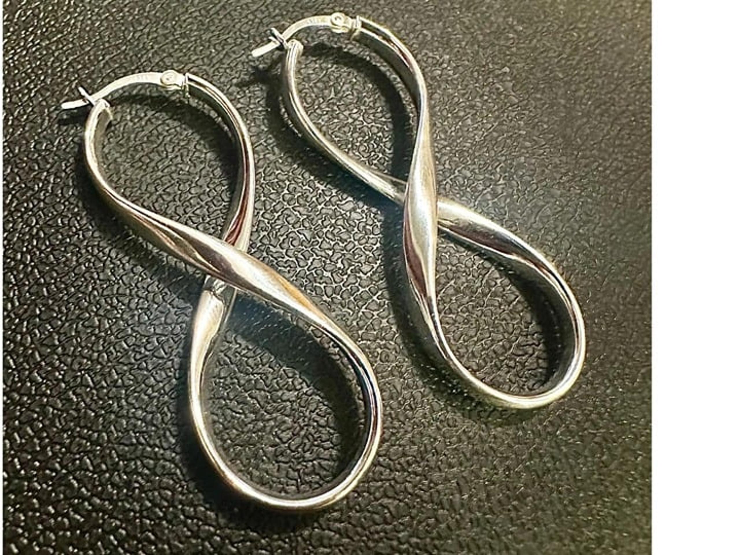 925 Sterling Silver Infinity Symbol Twist Hoop Earrings for Women Figure 8 Gift