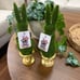 Easter green two bunny with bow pedestal