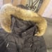 Long puffer trim hooded with a perfume