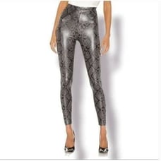 7 For All Mankind Faux Leather Leggings Womens Small Snakeskin High Rise