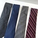 DKNY Men's Neck Ties Lot Of 4 100% Silk Red Stripes Gray Blue