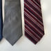 DKNY Men's Neck Ties Lot Of 4 100% Silk Red Stripes Gray Blue