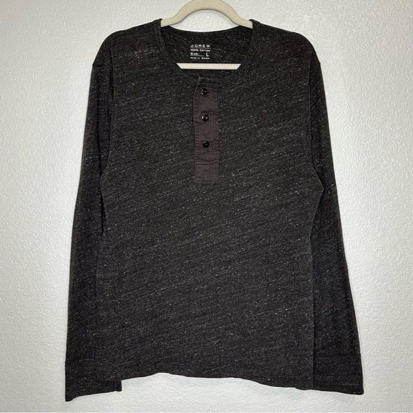 J. Crew Heathered Gray Henley Long Sleeves Men’s Top