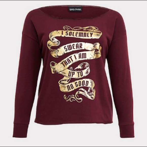 HARRY POTTER I SOLEMNLY SWEAR BURGUNDY SWEATSHIRT SIZE 2X