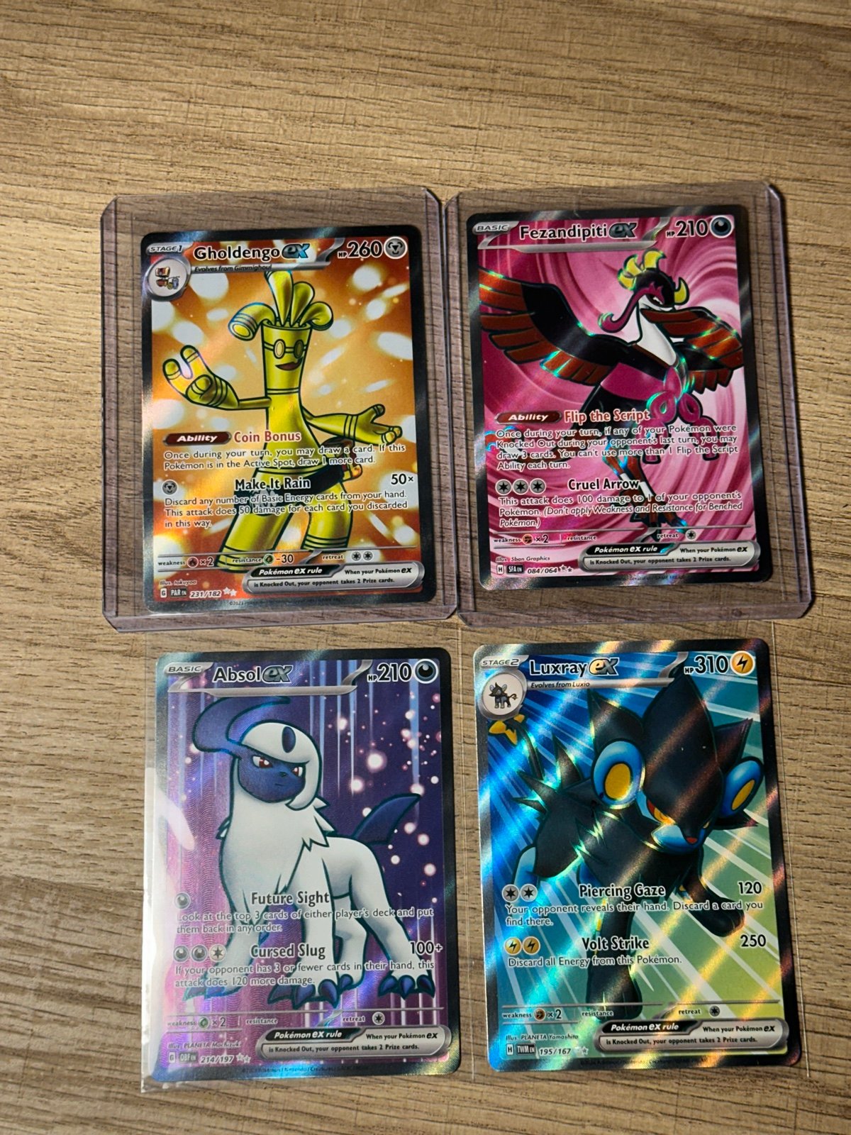 Pokémon Card Lot EX Full Art Bundle Fezandipiti EX & Gholdengo EX etc