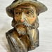 Vintage Wood N Max 1977 Candle Bearded Old Man Green Hat Smoking Pipe 6.5” Waxed