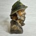 Vintage Wood N Max 1977 Candle Bearded Old Man Green Hat Smoking Pipe 6.5” Waxed