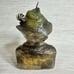 Vintage Wood N Max 1977 Candle Bearded Old Man Green Hat Smoking Pipe 6.5” Waxed