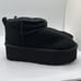 CUSHIONAIRE Women's Genuine Suede Cozy Mule Platform +Memory Foam 5 BLACK