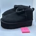 CUSHIONAIRE Women's Genuine Suede Cozy Mule Platform +Memory Foam 5 BLACK