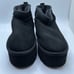 CUSHIONAIRE Women's Genuine Suede Cozy Mule Platform +Memory Foam 5 BLACK