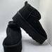 CUSHIONAIRE Women's Genuine Suede Cozy Mule Platform +Memory Foam 5 BLACK