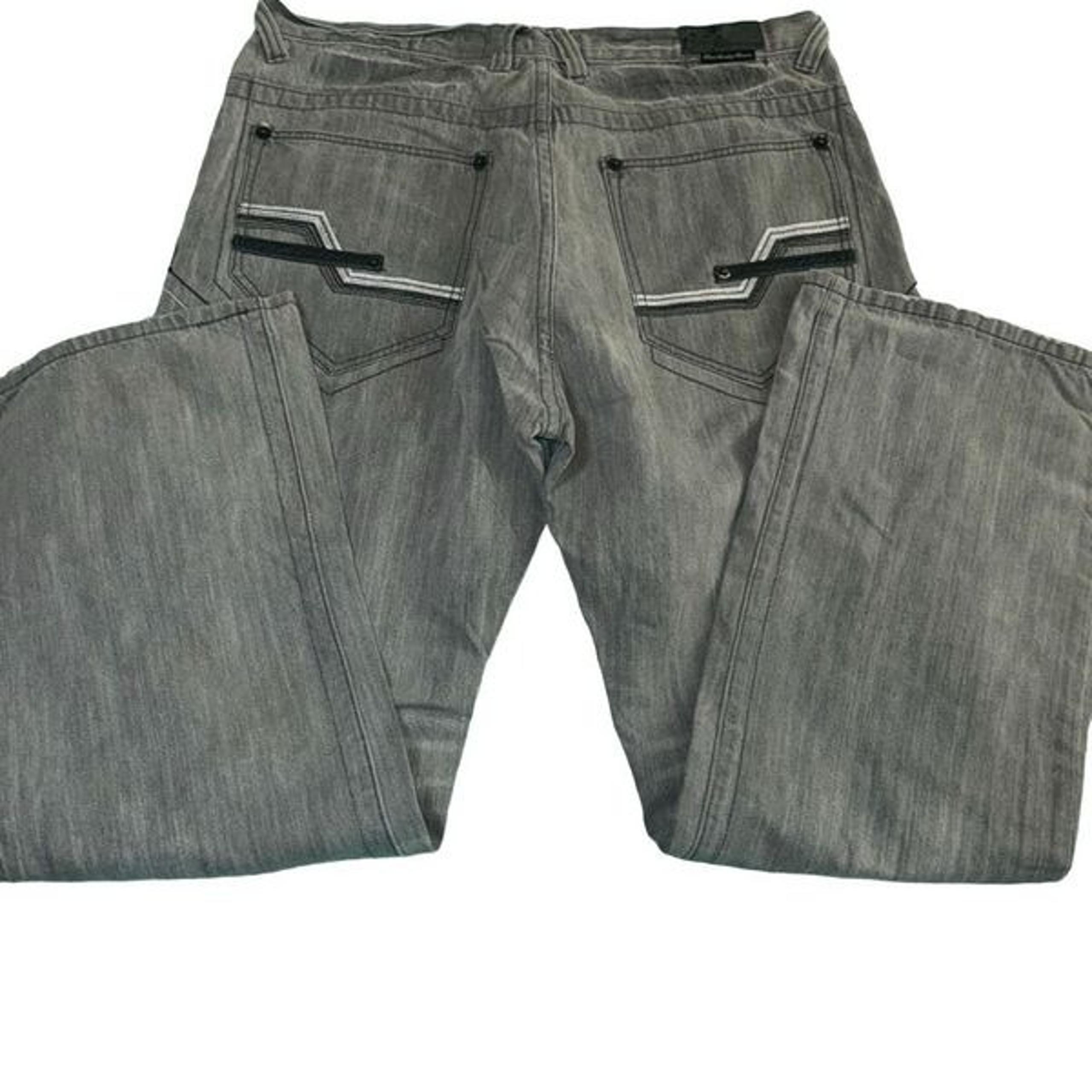Akademiks mens y2k jeans urban wear 2000s 38 by 30 grey gray vintage