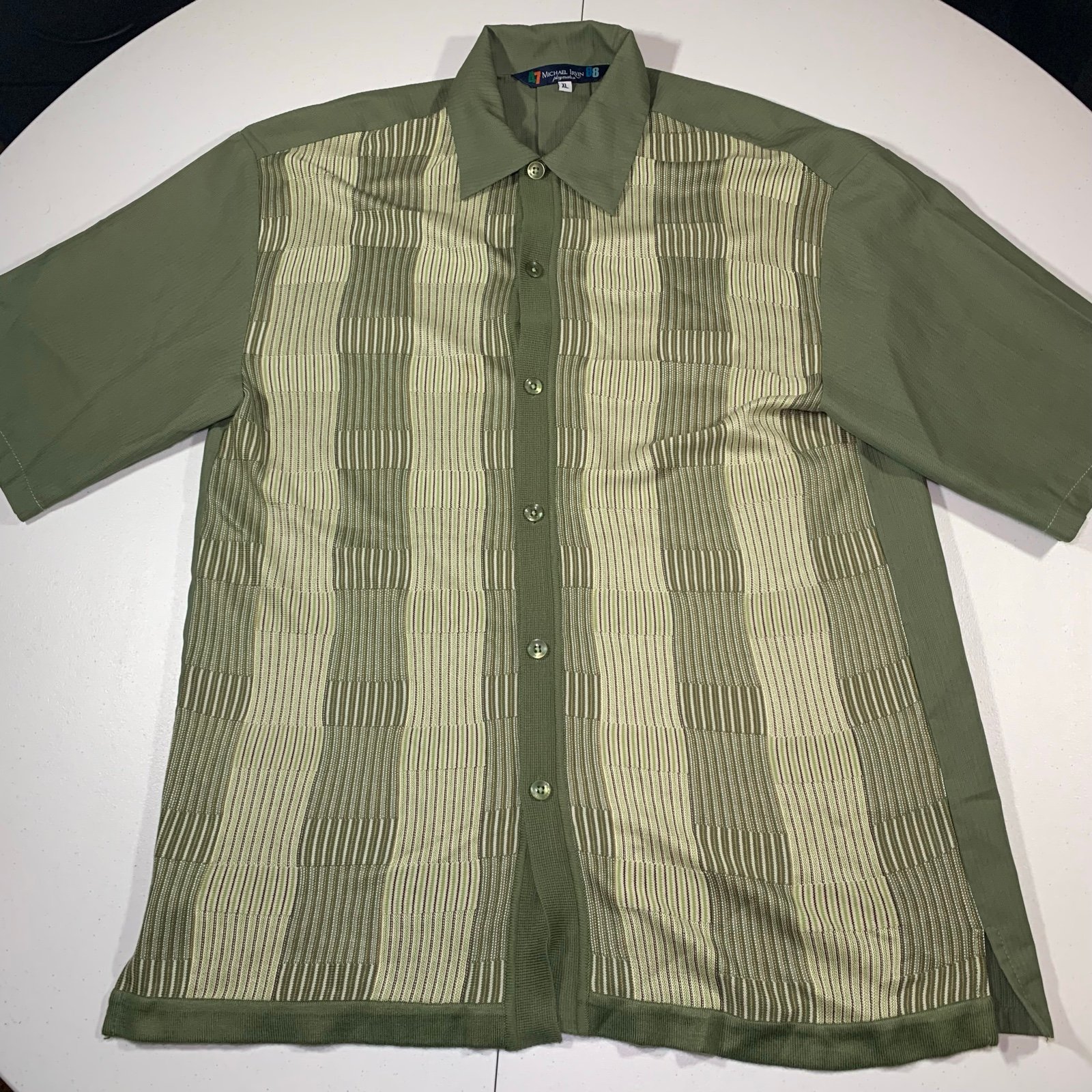 Vintage Michael Irvin 88 Men’s XL Knit Button Down Short Sleeve Shirt