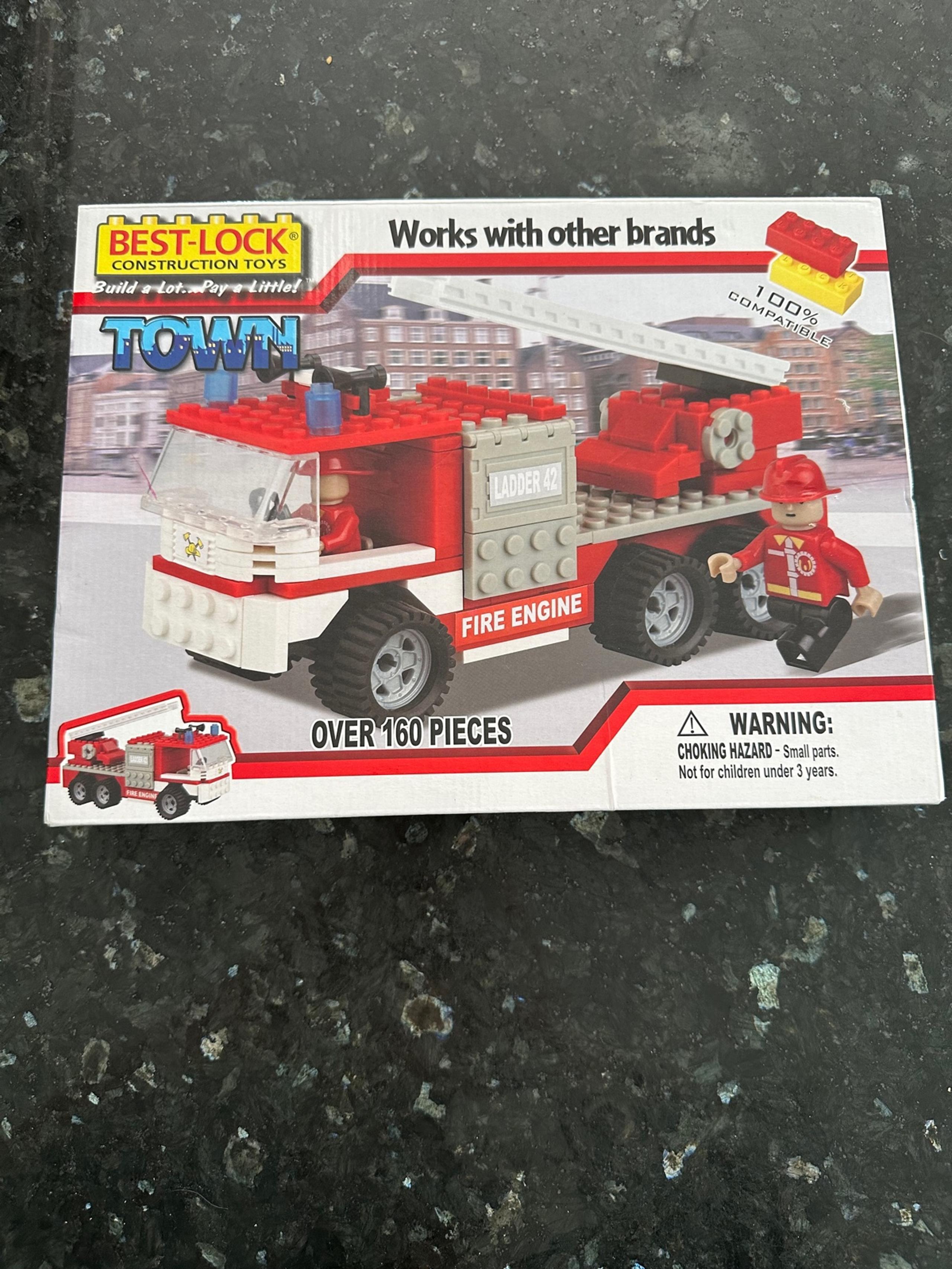 NEW BEST-LOCK TOWN BUILDING SET 2013 FIRE ENGINE SET 160 PIECES