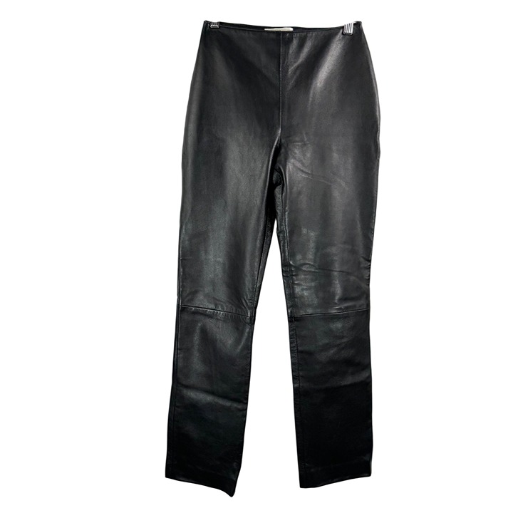 VTG Hugo Buscati high waist straight leg Leather pants 90s black sz 2
