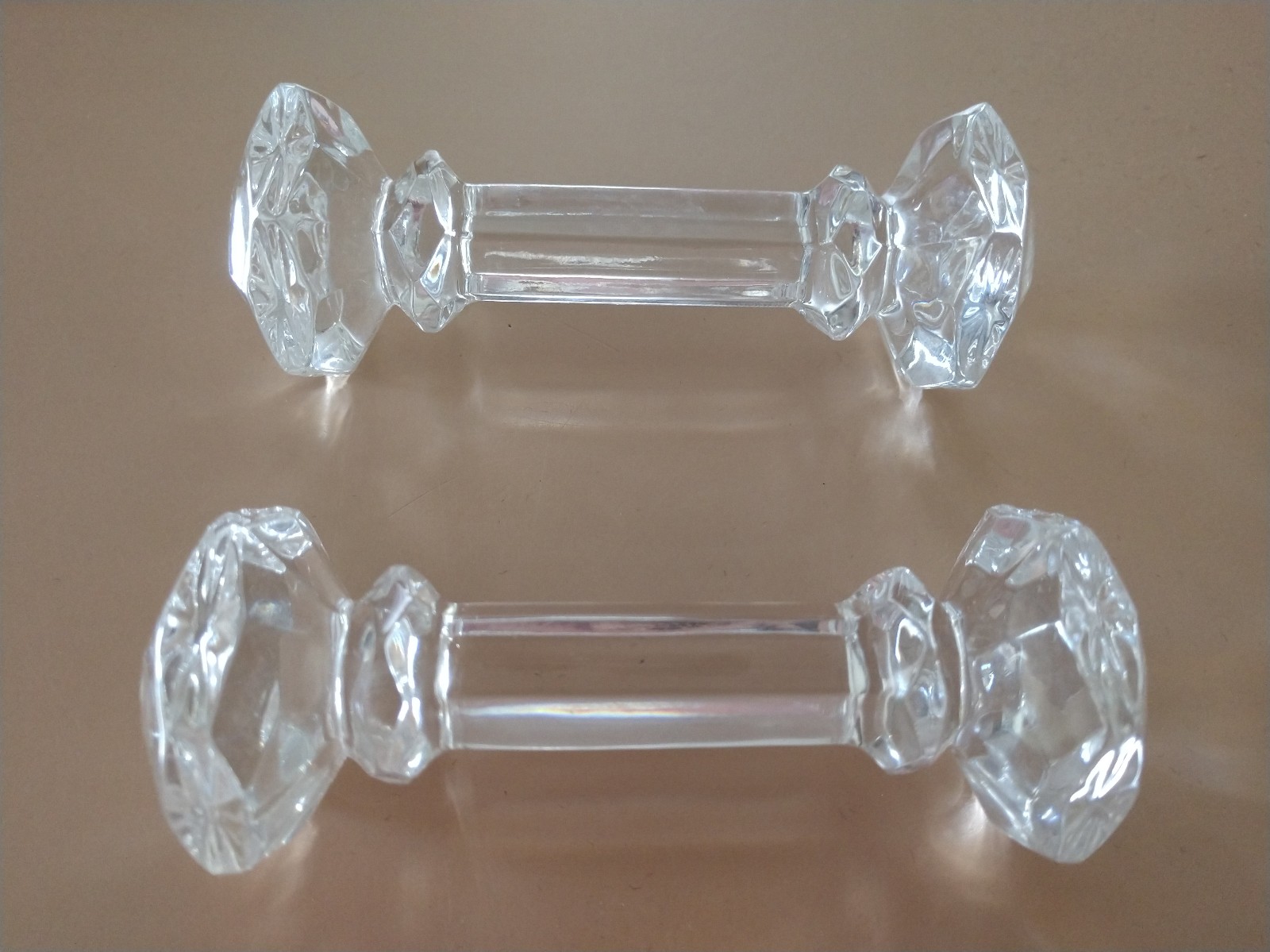 Vintage Crystal Knife Rest Faceted Cut Glass Set of Two