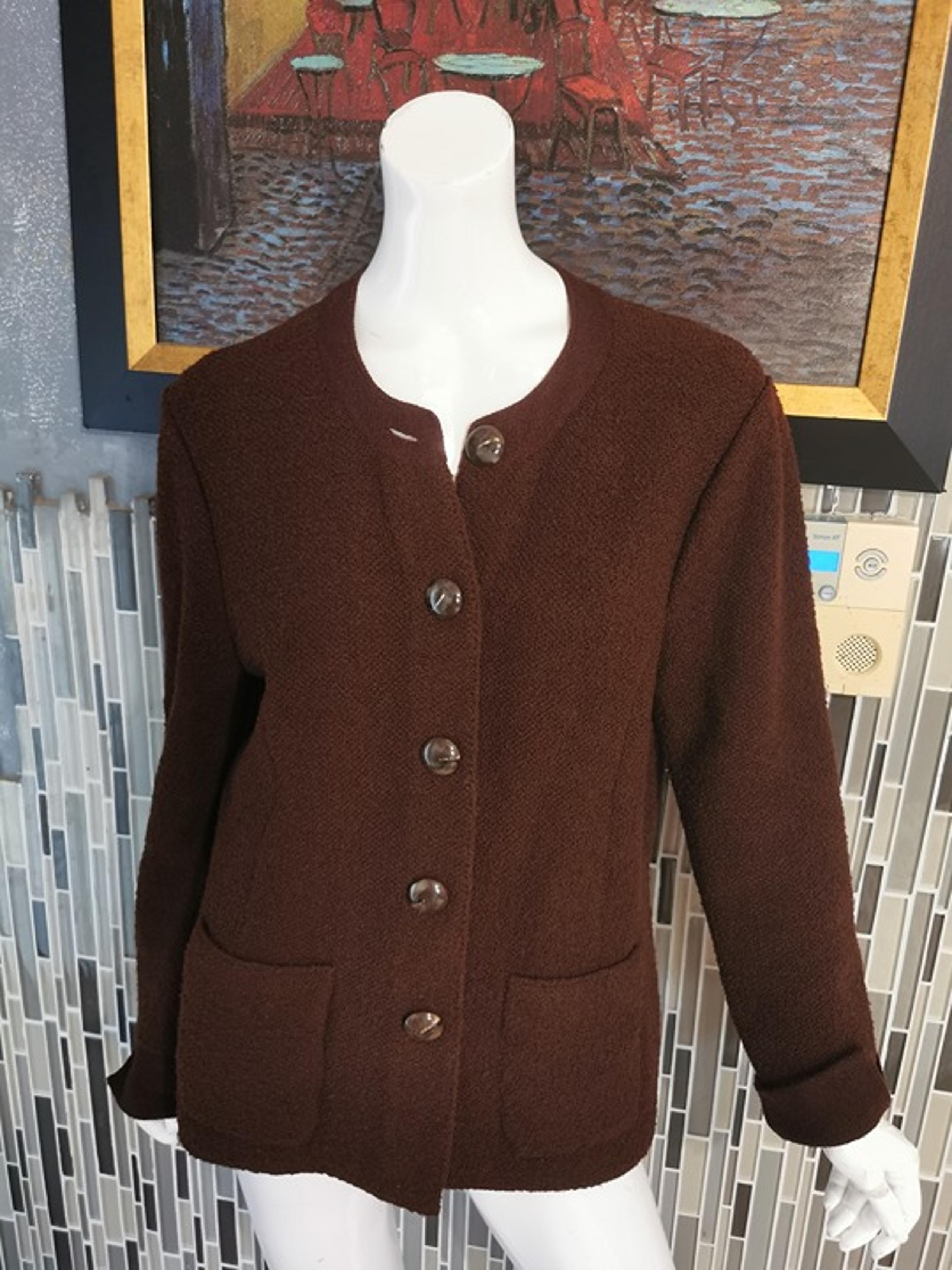Vintage MRK by Madeleine Blazer Jacket Chunky Brown Wool Blend US Size 12