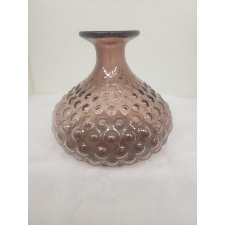 Vintage Murano Amethyst Hobnail Art Glass Vase