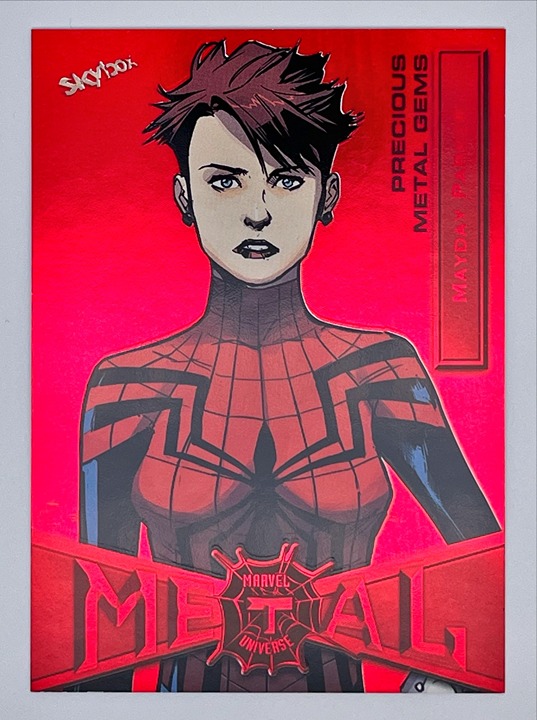 2022 Marvel Metal Universe Spider-Man PMG Red Mayday Parker #50 012/100