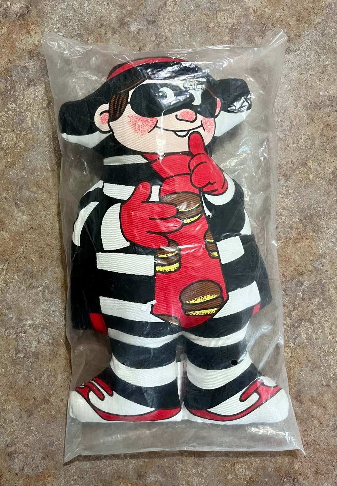 1987 McDonalds Hamburglar Cloth Doll New in Original Sealed Vintage. 13 Tall