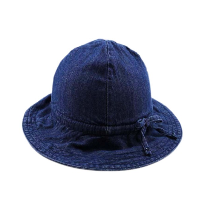 Denim Bucket Hat with Super Brim Plain Fashion Hat Casual Sun Protective Cap for