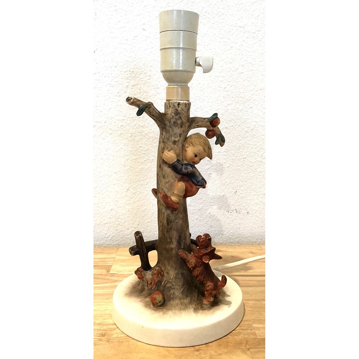 VINTAGE 1935 LAMP GOEBEL M.I. HUMMEL OUT OF DANGER FIGURINE WORKS - ISSUES!